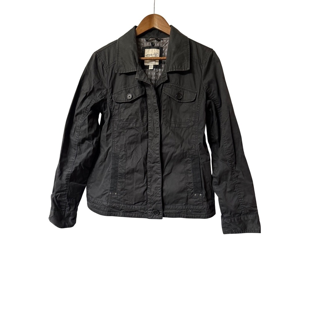 Esprit Women's Black Cotton Blend Utility Jacket, Casual Lightweight
